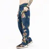 Herren Jeans FEWQ Floral Graffiti Jaens High Street Malee Vintage personalisierte Y2k Denim Hose gerade lässig 24B2525 230516