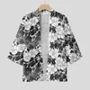 Koszulki męskie Kimono Cardigan Haori Hanfu Suit męski japoński retro w kwiatowy nadruk cienki płaszcz Summer Chinese Style Tang Robe Yukata