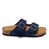 2023 Nowy skórzany pasek Birke Blucle Clogs Kaptaki Casual Flip Flops Czarny niebieski Whit Orange Gray Burgundia Men Doman Summer Kaptery Designer