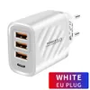 4 منافذ USB PD USB-C Type C Wall Charger 2.4A محولات الطاقة لـ iPhone 12 13 14 Pro Samsung Huawei HTC LG Android Phone PC