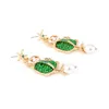 Boucles d'oreilles pendantes alliage Antique strass perles coccinelle pour femmes Vintage métal perle pendentif goutte fille breloque bijoux