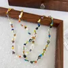 Choker Minar Böhmen Candy Farbe Glas Strang Charme Halsketten Unregelmäßige Perlen Würfel Halskette Für Frauen Aussage Strand Schmuck