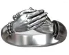 Cluster ringen knuffelen Handen mannen en vrouwen knuffelen vingerring 925 Solid Sterling Silver Street Fashione