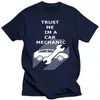 T-shirt da uomo 2023 T-shirt da regalo di compleanno T-shirt da uomo T-shirt con scollo a V Trust Me Im A Car Mechanic Cotton Young Hip Hop Tees Cool Tops all'ingrosso