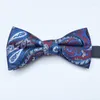Pajaritas Hisdern Self Tie para hombres Bowtie Paisley Jacquard Woven Classic Butterfly Luxury Business Party Wedding