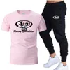 Mens Tracksuits Summer Racing Special Edition Arai Printed Cotton Short Sleeve PulloverPants Set Tshirt Sportswear Casual Se 230516