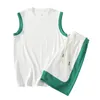 Mens Tracksuits Tracksuit Summer Leisure Suit Sleeveless Patchwork Color Vest Tshirt Shorts 2piece Set Korean Loose 230516