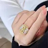 Band Rings Sterling Silver Rings for Women Natural Yellow Cubic Zirconia Wedding Engagement Band Gift Jewelry Senior cessories J230517