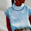 القمصان البلوزات النسائية Topos Do Vintage Mujer Blusa Feminina Algodo Slido Linho Vero Casual Chique Tnica Hallow Gola Blusas Brancas كبير الحجم p230517