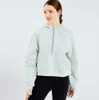 LU-64 Semi Zipper Pull Sweat à Capuche Femme Lâche Mode Loisirs Manteau Running Fitness Yoga Casual Épaissie Gym Vêtements Nouveau haut de gamme 58ess