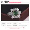 Bandringen Zdadan 925 Sterling Silver Emerald Zirkon Ring For Women Charm Wedding Jewelry Party Gift J230517