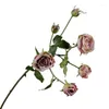 Fleurs décoratives MBF Haute Qualité 6 Têtes De Soie Artificielle Rose Fleur Réaliste Faux Roses Pour La Conception De Bouquet De Mariage Décoration De Fête À La Maison