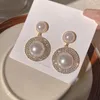 S3662 Bijoux De Mode Dangle Faux Perle Boucles D'oreilles Pour Les Femmes S925 Argent Aiguille Strass Boucles D'oreilles