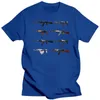 Men's T Shirts 2023 Fashion Cotton Slim Fit Top Russian Vintage Gun Kalashnikov Tryckt Vita män T-shirt Skjorta Design