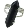 Cluster Rings Natural Crystal Stone Point Wand Finger For Women Men Adjustable Jewelry Unisex