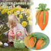 Geschenkomschakeling 10 stcs/30 stcs Easter Velvet Bag wortel sieraden mand snoeptassen met trekkoord schattige verpakking s