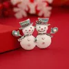 Morkopela Christmas schattige broche house sneeuwmensen broches voor vrouwen vriend kerstman claus email pins kerstcadeaus feest banket