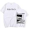 Men's T-Shirts Anime Drift AE86 Initial D Double Sided T-shirt O-Neck Short Sleeves Summer Casual Unisex R34 Skyline GTR JDM Manga T Shirts 230517