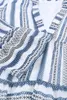 Sky Blue Geometric Print V Neck Ruffle Swing Mini Dress W1Y6#