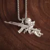 Pendant Necklaces Hippie Angel Cupid Rifle Y2K Necklace Sliver Color For Man And Women Steampunk Fashion Korean Vintage Viking Gothic