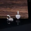Boucles d'oreilles HUAMI coeur breloques dans la fabrication de bijoux vente femmes briller Zircon Ins mode Style mariage fiançailles