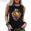 Женские танки Camis Aztec Cow Bull Skull Tops Tops для женщин Западная Кантри -Кантри -Коржирл Бохо рубашки рубашки пустынные