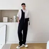 Męskie spodnie 2023 loose kombinezony mężczyźni Koreańska Japonia Japonia swobodny streetwear Mash