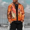 Мужские куртки Mens Fashion Digital Print Pain 2023 Весна и осенние Polo персонализированная ветряная куртка Harajuku Streatwear Baseball Baseball