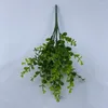 装飾的な花人工植物長い茎プラスチックユーカリ葉のホームオフィステーブルセンターピース庭の装飾