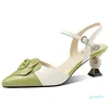 Scarpe eleganti MORAZORA 2023 Colori misti Sandali in vera pelle da donna Flower Strange Style Tacchi alti Slingbacks