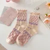 Vrouwensokken Mooie Japanse herfst en winter Kawaii Pink voor mode casual calcetines de seda mujer sok