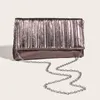 Evening Bags Fashion Clutch Bag Women Wedding Shiny Handbags Bridal Metallic Laser PU Leather Clutches Chain Shoulder