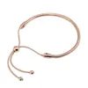 bangle Qandocci الأصلي 925 الجنيه الفضية المجوهرات الوردية الوردة سوار انزلاق غرامة عصرية للنساء سحر DIY