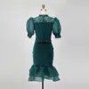 Платье Бальные платья Новое платье с круглым вырезом и высокой талией и половиной рукава с запахом бедра Сетчатое африканское тонкое модное элегантное платье для женщин 2023