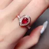 Cluster Rings Sterling Silver 925 Wedding Ring Ruby Natural Gem Women's Luxury Free Mailing smycken Original Butik