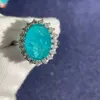 Pierścienie zespołowe Celllity Solid 925 Srebrny pierścień dla uroków z Paraiba Tourmaline Kamień Sparling Diamond Fine Jewelry Gift J230517