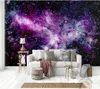 Wallpapers Papel De Parede Purple Dream Beautiful Universe Starry Sky 3d Wallpaper Mural Living Room Tv Wall Children's Bedroom Decor