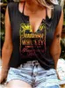 Women's Tanks Camis Funny Drinking Tank Top Women Sweet As Strawberry Wine Shirts Sexy Hollow Out Text Tee V Neck Country Sleeveless T Shirt T230517