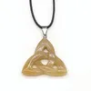 Naszyjniki wisiorek Naszyjnik naturalny Naszyjnik Trójkąt Irlandzki Celtic Knot Crystal Agates Charms Akcesoria do majsterkowania biżuterii