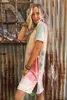 Multicolor Tie Dye Dye de grande tamanho Tee Dress 2023 HOT NOVO P55I#