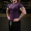 男性s tシャツkaus otot pria atasan fitness binaraga ketat curan besar plus oblong lengan pendek longgar Jaring kompres 230517