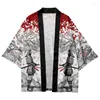 Vêtements ethniques Streetwear japonais samouraï Sakura imprimé Cardigan Kimono plage Yukata Harajuku Anime hommes femmes Haori Robe vêtements grande taille