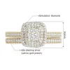 Z bocznymi kamieniami 2PCS Pierścionki zaręczynowe dla kobiet Oryginalne 925 Srebrny Pierścień Zestaw 14K złota Planed Bridal 2Ct Cround Cut Lab Diamond Jewelry 230516