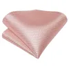 Kowądy Regulowany krawat dla mężczyzn Silk Jacquard Wheven Pink Solid Classic Class