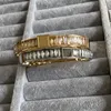 Gold Silber Farben Frauen Designer Armreifen Vergoldet Luxus Brief Paar Armbänder mit Diamanten