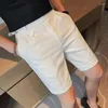 Heren shorts Summer British Style Business Casual 2023 Men Simple Slim Suit knie lengte formele vaste kantoor korte broek homme homme