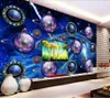 壁紙Papel de Parede Fantasy Starry Universe Planet Background Wall 3D壁紙壁画リビングルームの家の装飾