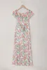 Vestido Maxi Floral Ruffle Off-ombro 2023 HOT NOVO 5538#