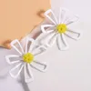 Dangle Earrings Novelly Metal Paint Baking White Big Flower Drop Jewelry For Women Temperament Summer Holiday