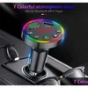 Car Audio Bluetooth Fm Transmitter 7 Colors Led Backlit Radio Mp3 Music Player Atmosphere Light O Receiver Usb Charger2023950 Drop D Otvyt